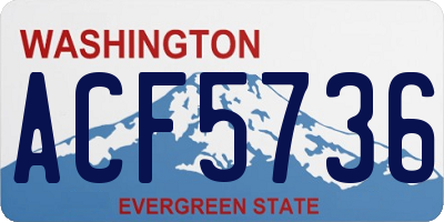 WA license plate ACF5736