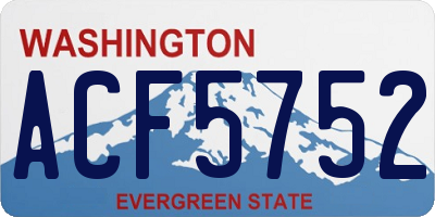 WA license plate ACF5752