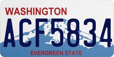 WA license plate ACF5834