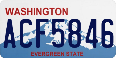 WA license plate ACF5846