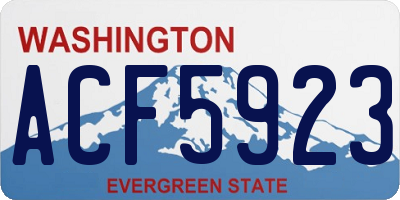 WA license plate ACF5923