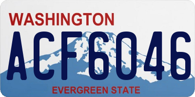 WA license plate ACF6046