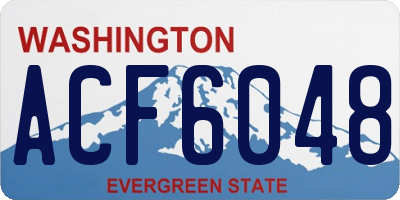 WA license plate ACF6048