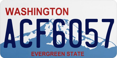 WA license plate ACF6057