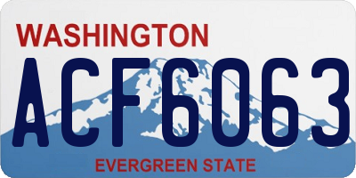 WA license plate ACF6063