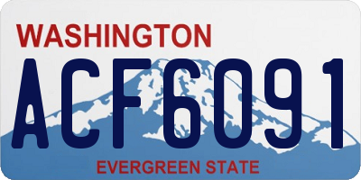 WA license plate ACF6091