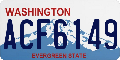 WA license plate ACF6149