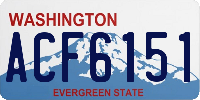 WA license plate ACF6151