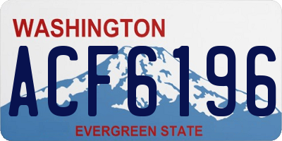 WA license plate ACF6196