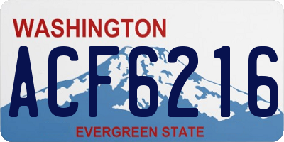 WA license plate ACF6216