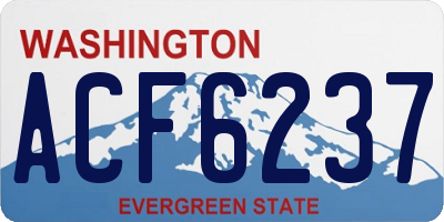 WA license plate ACF6237