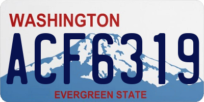 WA license plate ACF6319