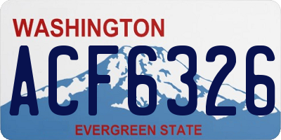 WA license plate ACF6326