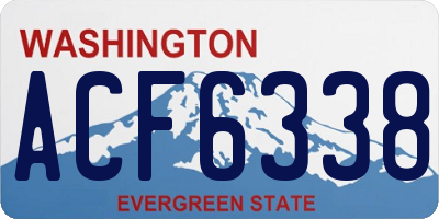 WA license plate ACF6338