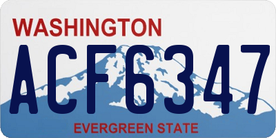 WA license plate ACF6347