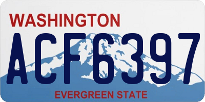 WA license plate ACF6397