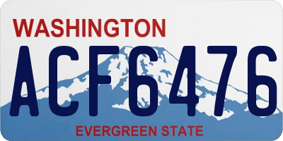 WA license plate ACF6476