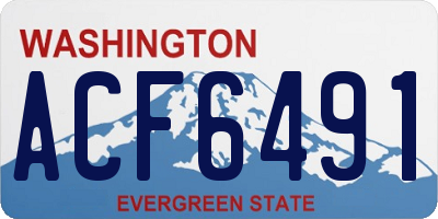 WA license plate ACF6491