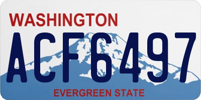 WA license plate ACF6497