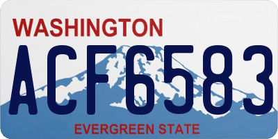 WA license plate ACF6583