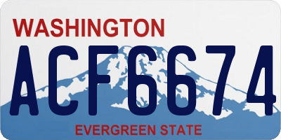WA license plate ACF6674
