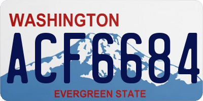 WA license plate ACF6684