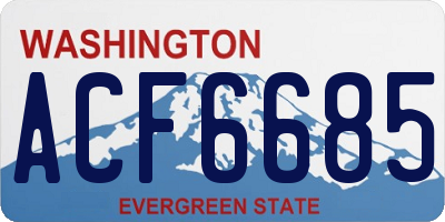 WA license plate ACF6685