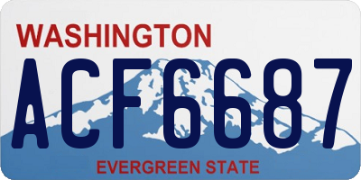 WA license plate ACF6687