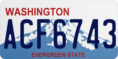WA license plate ACF6743