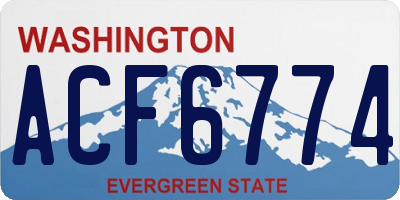 WA license plate ACF6774