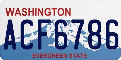 WA license plate ACF6786