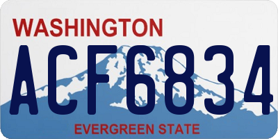 WA license plate ACF6834