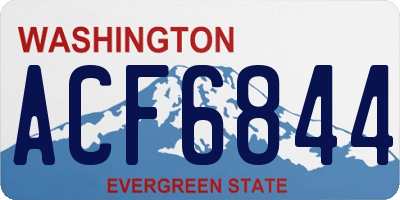 WA license plate ACF6844