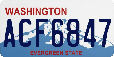 WA license plate ACF6847