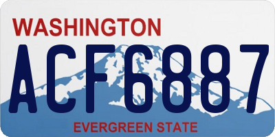 WA license plate ACF6887