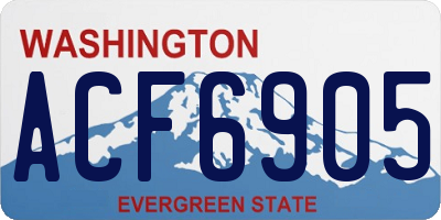 WA license plate ACF6905