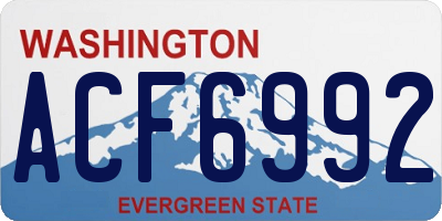 WA license plate ACF6992