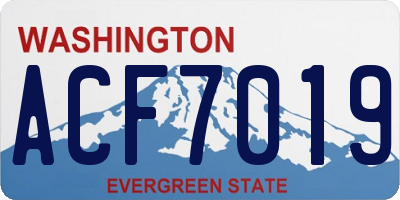 WA license plate ACF7019
