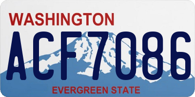 WA license plate ACF7086