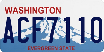 WA license plate ACF7110