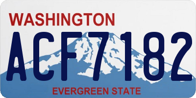 WA license plate ACF7182