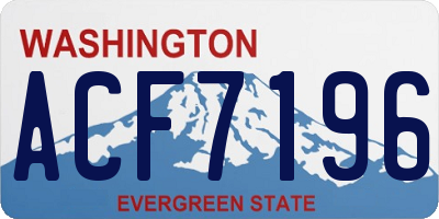 WA license plate ACF7196