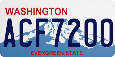 WA license plate ACF7200