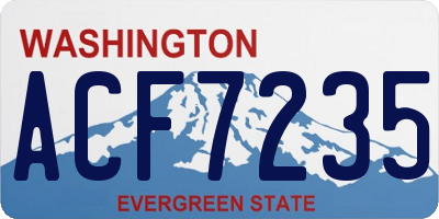 WA license plate ACF7235