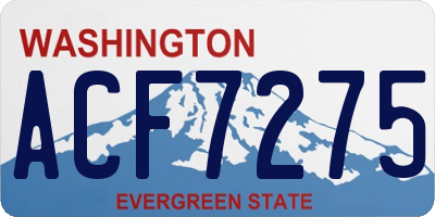 WA license plate ACF7275