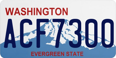 WA license plate ACF7300