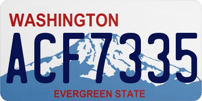 WA license plate ACF7335