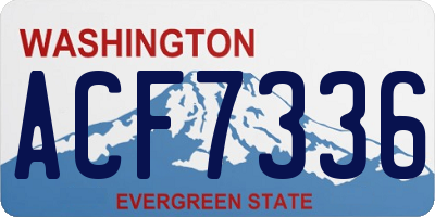 WA license plate ACF7336