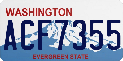 WA license plate ACF7355