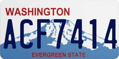 WA license plate ACF7414